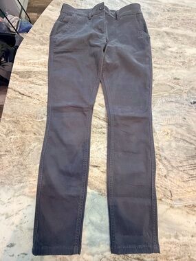 LOFT Petite Slim Straight Pants 4P Gray Stretch Work Career Trousers